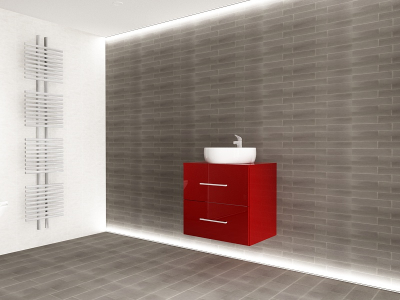 Corp Lavoar Baie EOS Suspendat 2 Sertare MDF Bordo Lucios 60x60x45 cm | Mobilier Baie Modern, Premium, Configurabil si Personalizabil - Hulgo Mobili [2]