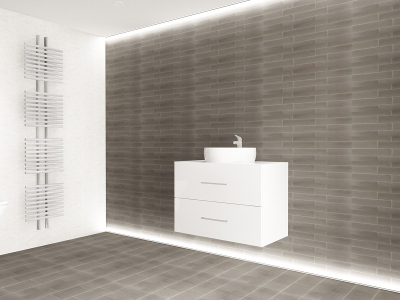 Corp Lavoar Baie EOS Suspendat 2 Sertare MDF Alb Lucios 80x60x45 cm | Mobilier Baie Modern, Premium, Configurabil si Personalizabil - Hulgo Mobili [3]