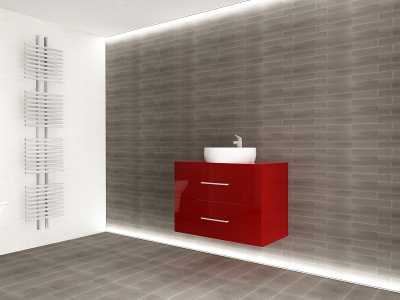 Corp Lavoar Baie EOS Suspendat 2 Sertare MDF Bordo Lucios 80x60x45 cm | Mobilier Baie Modern, Premium, Configurabil si Personalizabil - Hulgo Mobili [3]