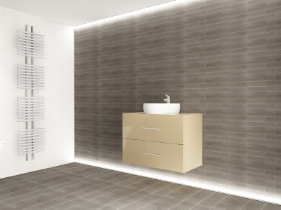 Corp Lavoar Baie EOS Suspendat 2 Sertare MDF Crappuccino Lucios 80x60x45 cm | Mobilier Baie Modern, Premium, Configurabil si Personalizabil - Hulgo Mobili [3]