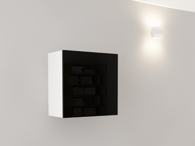Corp CUB 60 MDF Alb/Negru Lucios - QUADRO | Modul Mobilier Suspendat Premium Configurabil Fără Mânere/Push to Open - Hulgo Mobili [0]