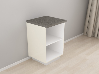 Corp Inferior 60 cu 1 Ușă Blanca Crem Lucios - Modul Bucătărie Configurabil, Fără Mânere, Deschidere Prin Apăsare - Hulgo Mobili [1]