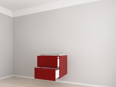 Corp Inferior 60 cm Adâncime 57 cm cu 2 Sertare - Evora MDF Bordo Lucios | Modul Bucătărie Suspendat Premium Configurabil - Hulgo Mobili [2]