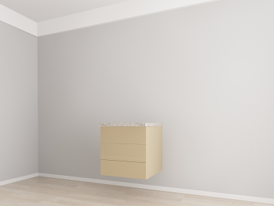 Corp Inferior 60 cm Adâncime 57 cm cu 3 Sertare - Evora MDF Cappuccino Lucios | Modul Bucătărie Suspendat Premium Configurabil - Hulgo Mobili [1]