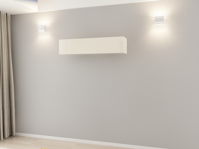 Corp Orizontal 120 MDF Crem Lucios - Quadro | Modul Mobilier Suspendat Premium Configurabil Fără Mânere/Push to Open - Hulgo Mobili [1]