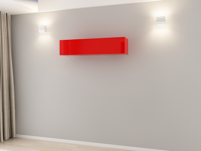 Corpuri QUADRO - Corp Orizontal 120 MDF Rosu Lucios - Quadro | Modul Mobilier Suspendat Premium Configurabil Fără Mânere/Push to Open - Hulgo Mobili