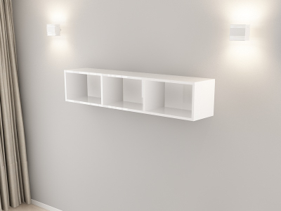 Corp Orizontal 150 MDF Alb/Negru Lucios - Quadro | Modul Mobilier Suspendat Premium Configurabil Fără Mânere/Push to Open - Hulgo Mobili [3]