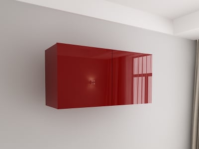 Corpuri Evora - Corp Superior 120 cm Adâncime 37 cm cu 2 Uși - Evora MDF Bordo Lucios | Modul Bucătărie Suspendat Premium Configurabil - Hulgo Mobili