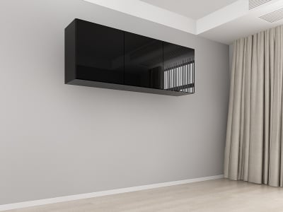 Corpuri Blanca - Corp Superior 180 cu 3 Uși MDF Negru Lucios - Blanca | Modul de Bucătărie Premium Configurabil - Hulgo Mobili