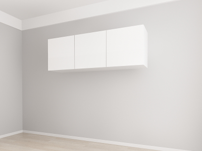 Corp Superior 180 cm Adâncime 37 cm cu 3 Uși - Evora MDF Alb Lucios | Modul Bucătărie Suspendat Premium Configurabil - Hulgo Mobili [1]