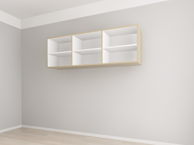 Corp Superior 180 cm Adâncime 37 cm cu 3 Uși - Evora MDF Cappuccino Lucios | Modul Bucătărie Suspendat Premium Configurabil - Hulgo Mobili [2]