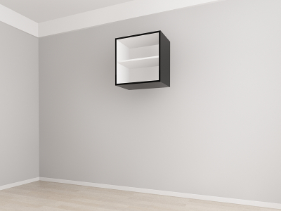 Corp Superior 60 cm Adâncime 37 cm cu 1 Ușă - Evora MDF Negru Lucios | Modul Bucătărie Suspendat Premium Configurabil - Hulgo Mobili [2]