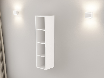 Corp Turn 120 MDF Alb/Negru Lucios - Quadro | Modul Mobilier Suspendat Premium Configurabil Fără Mânere/Push to Open - Hulgo Mobili [3]