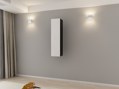 Corp Turn 120 MDF Negru/Alb Lucios - Quadro | Modul Mobilier Suspendat Premium Configurabil Fără Mânere/Push to Open - Hulgo Mobili [1]