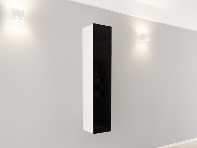 Corpuri QUADRO - Corp Turn 150 MDF Alb/Negru Lucios - Quadro | Modul Mobilier Suspendat Premium Configurabil Fără Mânere/Push to Open - Hulgo Mobili