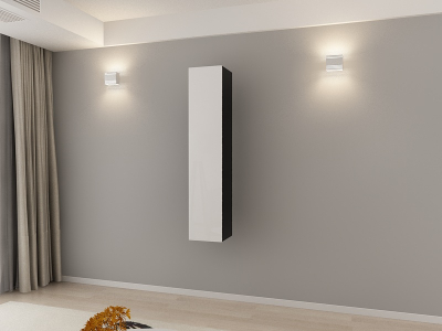 Corp Turn 150 MDF Negru/Alb Lucios - Quadro | Modul Mobilier Suspendat Premium Configurabil Fără Mânere/Push to Open - Hulgo Mobili [1]