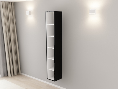 Corp Turn 180 MDF Negru/Alb Lucios - Quadro | Modul Mobilier Suspendat Premium Configurabil Fără Mânere/Push to Open - Hulgo Mobili [3]