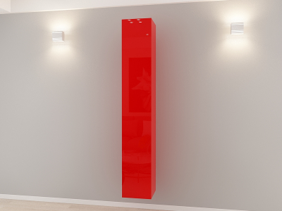 Corpuri QUADRO - Corp Turn 180 MDF Rosu Lucios - Quadro | Modul Mobilier Suspendat Premium Configurabil Fără Mânere/Push to Open - Hulgo Mobili