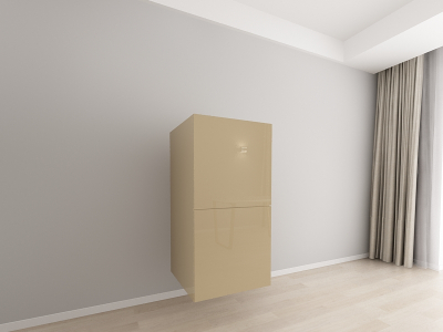 Corpuri Evora - Corp Vertical 125 cm Adâncime 57 cm cu 2 Uși - Evora MDF Cappuccino Lucios | Modul Suspendat pentru Bucătărie Premium, Configurabil și Personalizabil - Hulgo Mobili