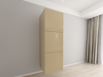 Corpuri Evora - Corp Vertical 187 cm Adâncime 57 cm cu 3 Uși - Evora MDF Cappuccino Lucios | Modul Bucătărie Suspendat, Configurabil și Elegant - Hulgo Mobili