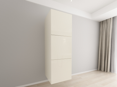 Colectia EVORA - Corp Vertical 187 cm Adâncime 57 cm cu 3 Uși - Evora MDF Crem Lucios | Modul Bucătărie Suspendat, Configurabil și Elegant - Hulgo Mobili