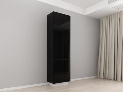 Corpuri Blanca - Corp Vertical 210 cu 3 Uși Adancime 37 Blanca Negru Lucios - Modul Premium de Bucătărie Configurabil, Fără Mânere, Deschidere Prin Apăsare - Hulgo Mobili
