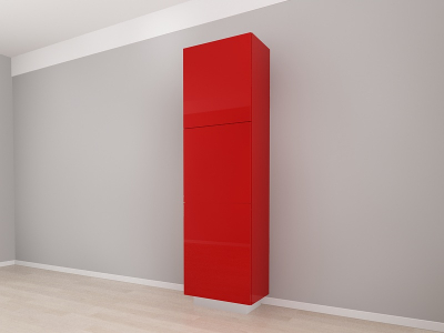 Corp Vertical 210 cu 3 Uși Adancime 37 Blanca Rosu Lucios - Modul Premium de Bucătărie Configurabil, Fără Mânere, Deschidere Prin Apăsare - Hulgo Mobili [2]