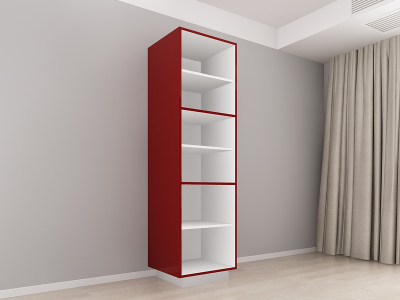 Corp Vertical 210 cu 3 Uși Adancime 57 Blanca Bordo Lucios - Modul Premium de Bucătărie Configurabil, Fără Mânere, Deschidere Prin Apăsare - Hulgo Mobili [1]