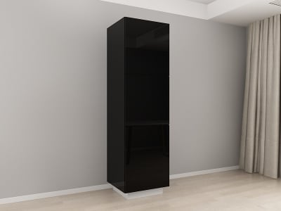 Corpuri Blanca - Corp Vertical 210 cu 3 Uși Adancime 57 Blanca Negru Lucios - Modul Premium de Bucătărie Configurabil, Fără Mânere, Deschidere Prin Apăsare - Hulgo Mobili
