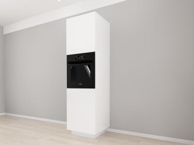 Corp Vertical 210 pentru Cuptor Incorporabil Blanca Crem Lucios - Modul Bucătărie Premium Configurabil cu 2 Uși, Fără Mânere, Deschidere Prin Apăsare - Hulgo Mobili [2]