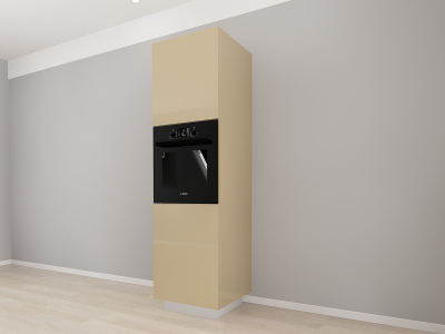 Corp Vertical 210 pentru Cuptor Incorporabil Blanca Cappuccino Lucios - Modul Bucătărie Premium Configurabil cu 2 Uși, Fără Mânere, Deschidere Prin Apăsare - Hulgo Mobili [2]