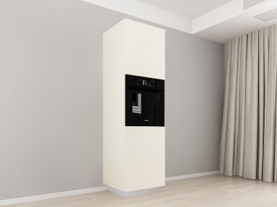 Corpuri Blanca - Corp Vertical 210 pentru Cuptor Incorporabil Blanca Crem Lucios - Modul Bucătărie Premium Configurabil cu 2 Uși, Fără Mânere, Deschidere Prin Apăsare - Hulgo Mobili