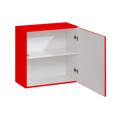 Living QUADRO 9 MDF Rosu Lucios | Set Mobilier Modular Suspendat Premium Configurabil pentru un Living Modern Fără Mânere/Push to Open - Hulgo Mobili [6]