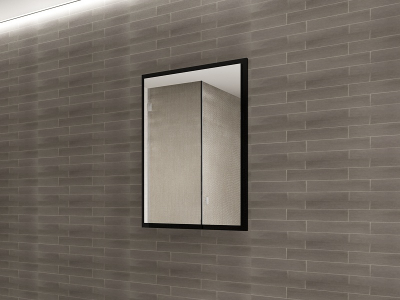 Panou Oglindă Baie EOS MDF Negru Lucios 80x60 cm | Mobilier Baie Modern, Premium, Configurabil si Personalizabil - Hulgo Mobili [1]