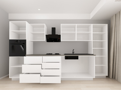 Blanca 1 MDF Alb Lucios - Set Mobilă Bucătărie Modulară Modernă MDF 3.6m Premium Configurabilă Deschidere Prin Apăsare Fără Mânere/Push to Open Design Personalizabil - Hulgo Mobili [3]