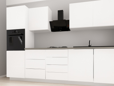 Blanca 1 MDF Alb Lucios - Set Mobilă Bucătărie Modulară Modernă MDF 3.6m Premium Configurabilă Deschidere Prin Apăsare Fără Mânere/Push to Open Design Personalizabil - Hulgo Mobili [2]