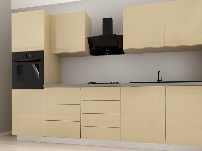 Blanca 1 MDF Cappuccino Lucios - Set Mobilă Bucătărie Modulară Modernă MDF 3.6m Premium Configurabilă Deschidere Prin Apăsare Fără Mânere/Push to Open Design Personalizabil - Hulgo Mobili [2]