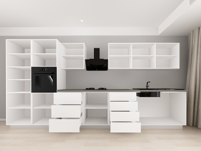 Blanca 2 MDF Alb Lucios - Set Mobilă Bucătărie Modulară Modernă MDF 4.2m Premium Configurabilă deschidere prin apăsare Fără Mânere/Push to Open design personalizabil - Hulgo Mobili [3]