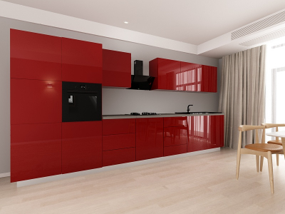 Blanca 2 MDF Bordo Lucios - Set Mobilă Bucătărie Modulară Modernă MDF 4.2m Premium Configurabilă deschidere prin apăsare Fără Mânere/Push to Open design personalizabil - Hulgo Mobili [6]