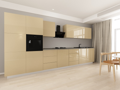 Blanca 2 MDF Cappuccino Lucios - Set Mobilă Bucătărie Modulară Modernă MDF 4.2m Premium Configurabilă deschidere prin apăsare Fără Mânere/Push to Open design personalizabil - Hulgo Mobili [1]