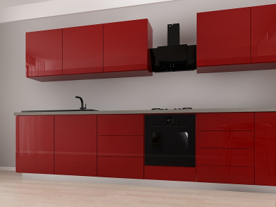 Blanca 3 MDF Bordo Lucios - Set Mobilă Bucătărie Modulară Modernă MDF 4.2m Premium Configurabilă deschidere prin apăsare Fără Mânere/Push to Open design personalizabil - Hulgo Mobili [7]