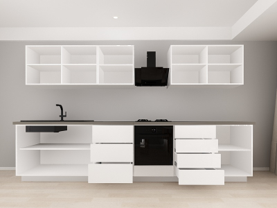 Blanca 5 MDF Alb Lucios - Set Mobilă Bucătărie Modulară Modernă MDF 3.6m Premium Configurabilă deschidere prin apăsare Fără Mânere/Push to Open design personalizabil - Hulgo Mobili [2]