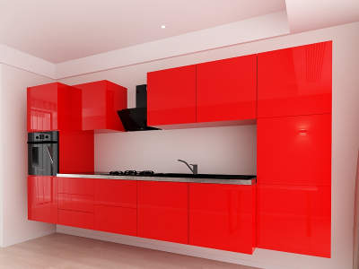 Evora 3 MDF Rosu Lucios - Set Mobilă Bucătărie Modulară Modernă MDF 3.6m Premium Configurabilă Deschidere Prin Apăsare Fără Mânere/Push to Open Design Integral Suspendat Personalizabil - Hulgo Mobili [7]