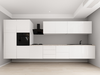 Evora 4 MDF Alb Lucios - Set Mobilă Bucătărie Modulară Modernă MDF 4.8m Premium Configurabilă Deschidere Prin Apăsare Fără Mânere/Push to Open Design Integral Suspendat Personalizabil - Hulgo Mobili [17]