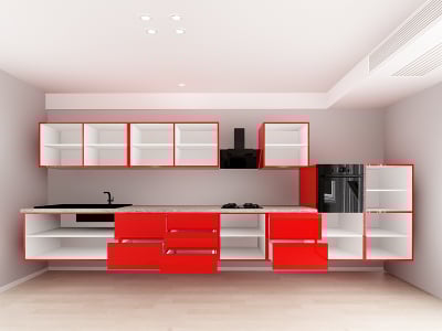 Evora 5 MDF Rosu Lucios - Set Mobilă Bucătărie Modulară Modernă MDF 4.8m Premium Configurabilă Deschidere Prin Apăsare Fără Mânere/Push to Open Design Integral Suspendat Personalizabil - Hulgo Mobili [17]