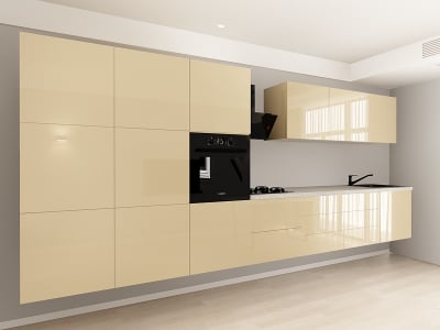 Evora 7 MDF Cappuccino Lucios - Set Mobilă Bucătărie Modulară Modernă MDF 4.2m Premium Configurabilă Deschidere Prin Apăsare Fără Mânere/Push to Open Design Integral Suspendat Personalizabil - Hulgo Mobili [5]