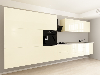 Evora 7 MDF Crem Lucios - Set Mobilă Bucătărie Modulară Modernă MDF 4.2m Premium Configurabilă Deschidere Prin Apăsare Fără Mânere/Push to Open Design Integral Suspendat Personalizabil - Hulgo Mobili [5]