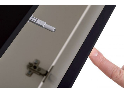 Living QUADRO 12 MDF Negru/Alb Lucios | Set Mobilier Modular Suspendat Premium Configurabil pentru un Living Modern Fără Mânere/Push to Open - Hulgo Mobili [4]