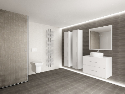 Set EOS 1 MDF Alb Lucios | Set Mobilă Modulară Suspendată pentru Baie | Mobilier Premium, Modern, Configurabil și Personalizabil - Hulgo Mobili [7]