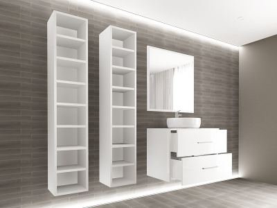 Set EOS 1 MDF Alb Lucios | Set Mobilă Modulară Suspendată pentru Baie | Mobilier Premium, Modern, Configurabil și Personalizabil - Hulgo Mobili [2]